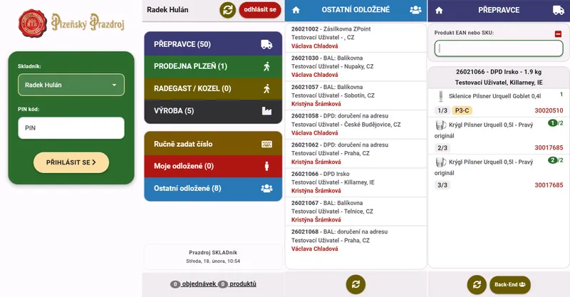 Plzeňský Prazdroj warehouse app